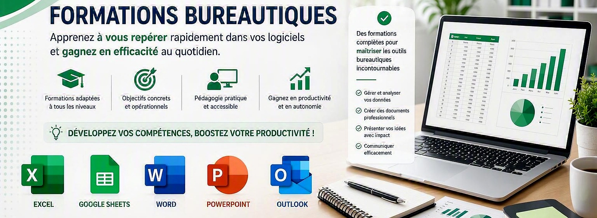 Formez-vous sur le pack office pour devenir efficace